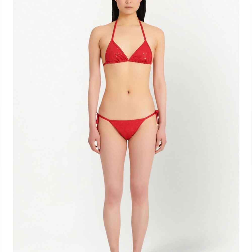 BALMAIN**Red Logo Monochromatic Bikini Set**US 4 $580
